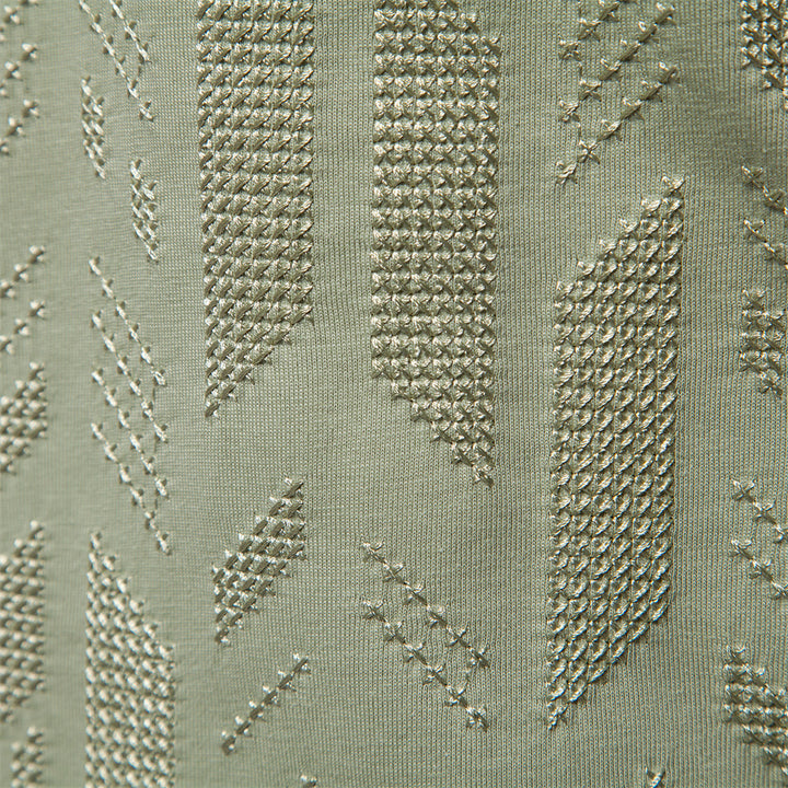 Men's round neck shirt made of cotton blend with geometric laser perforation and straight cut Mune Fashion