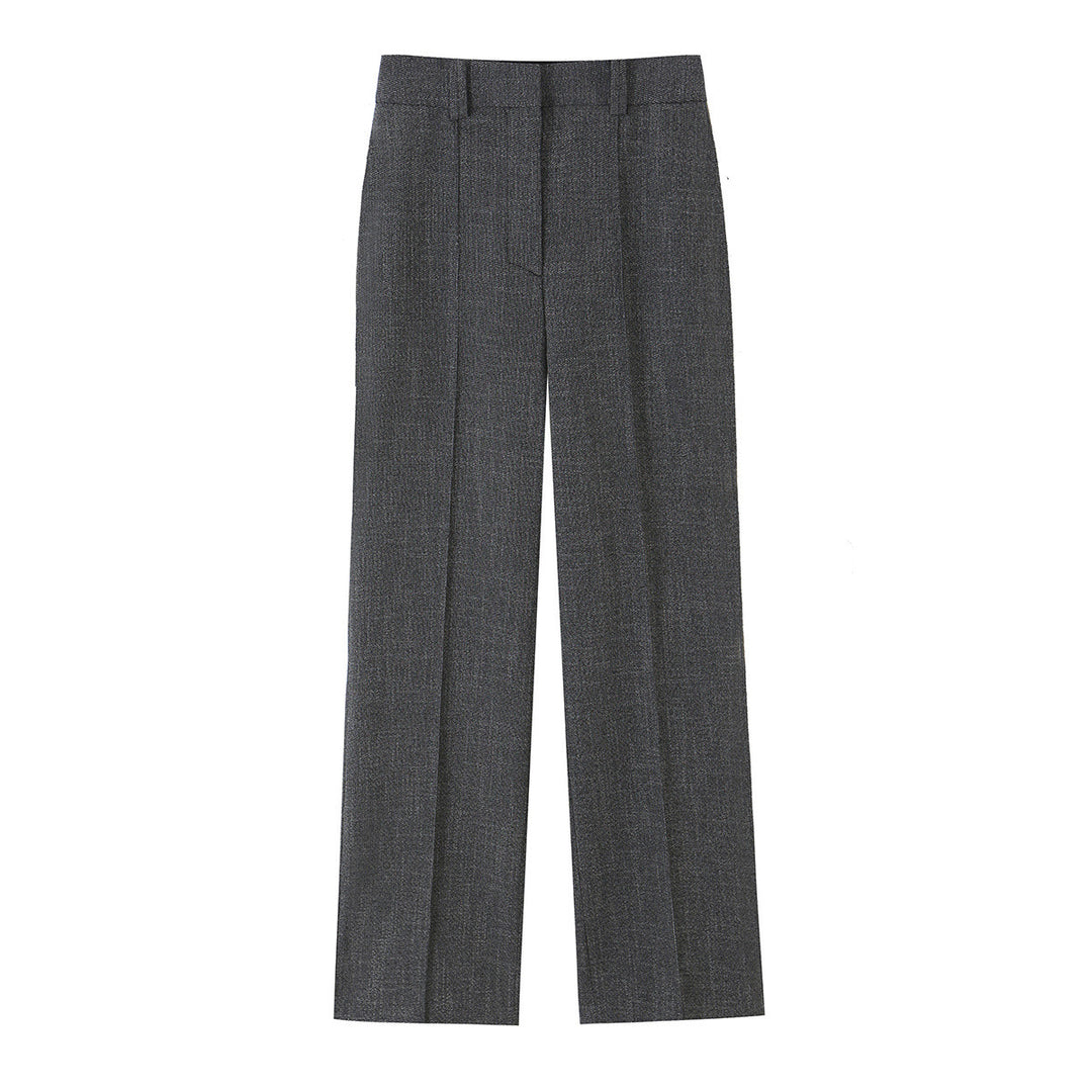 Women's high-waisted wide suit trousers with crease and straight leg Mune Fashion