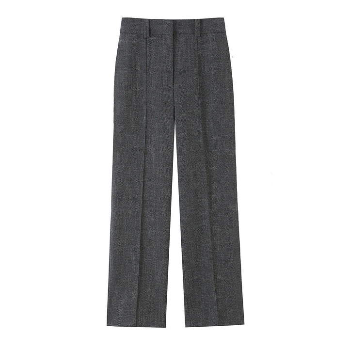 Women's high-waisted wide suit trousers with crease and straight leg Mune Fashion