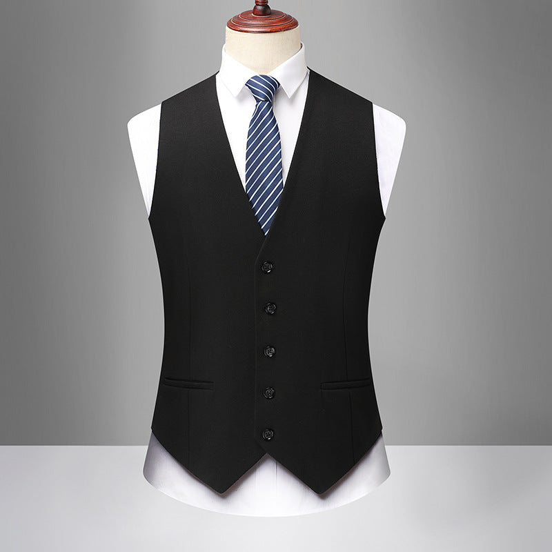 Men's Elegant Slim-Fit Suit Vest with V-Neck and Flap Pockets Mune Fashion