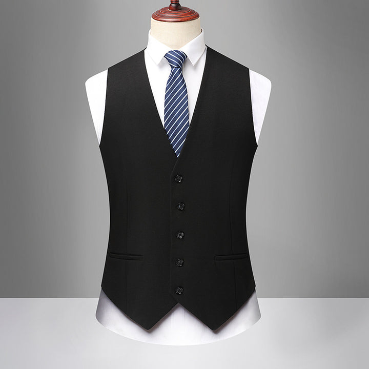 Men's Elegant Slim-Fit Suit Vest with V-Neck and Flap Pockets Mune Fashion
