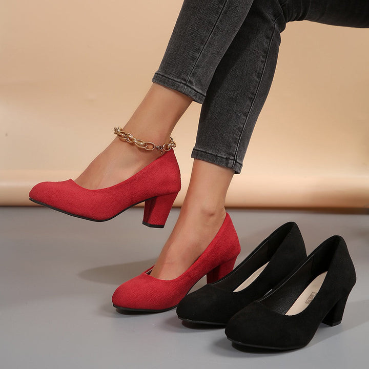 Ladies elegant pumps with comfortable block heels Mune Fashion