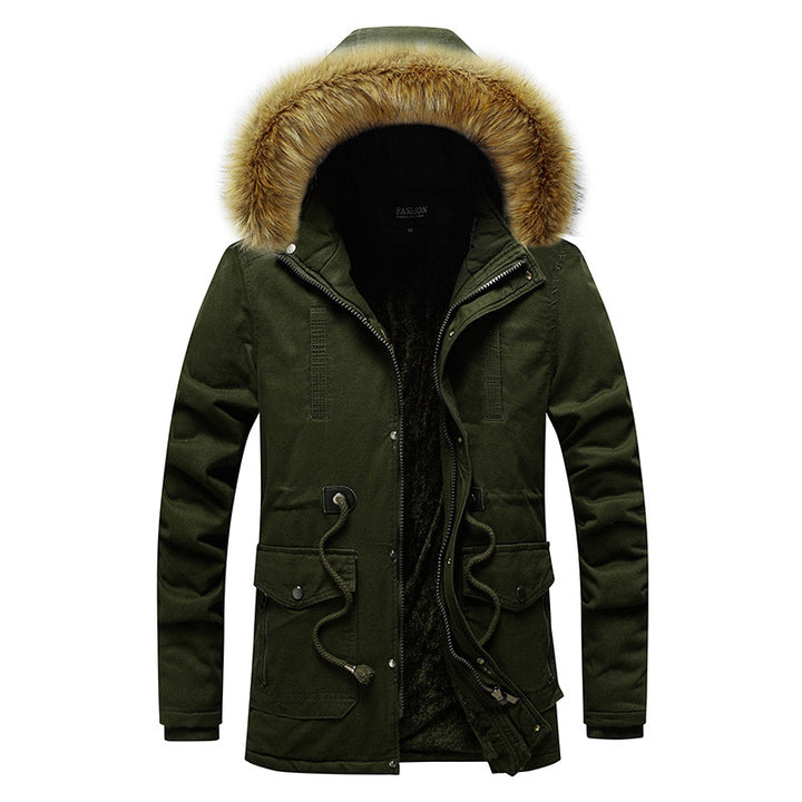 Men's winter parka with faux fur hood and teddy lining Mune Fashion