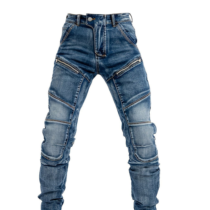 Men's Fashion Jeans with Zipper Details Mune Fashion