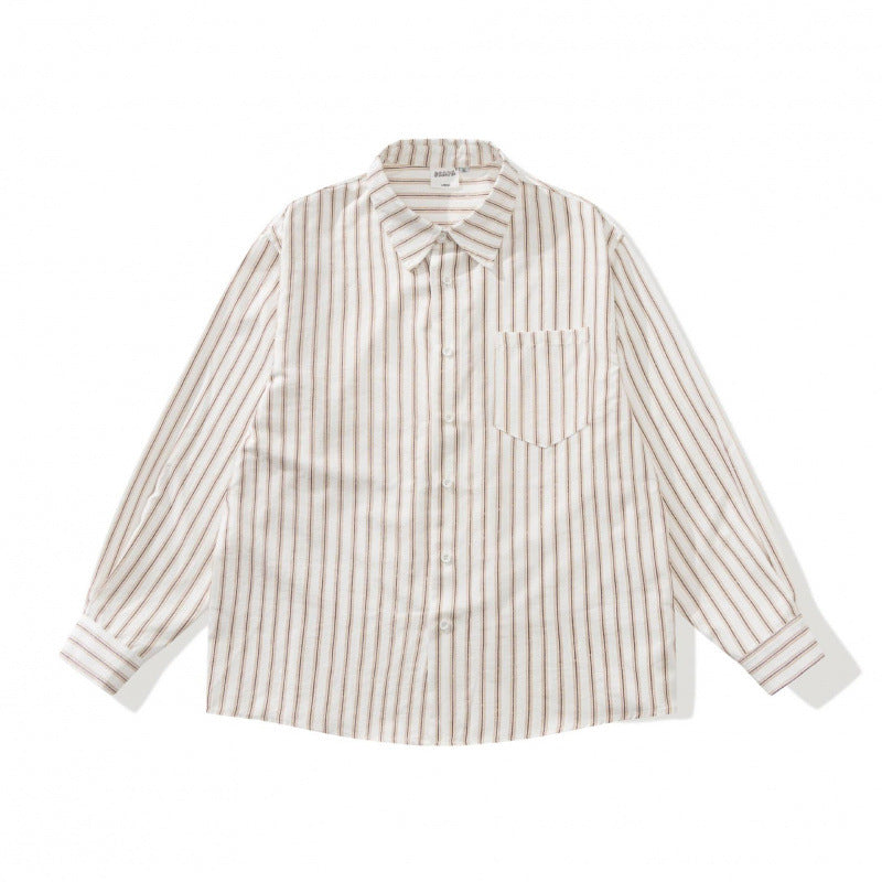 Unisex Oversized Striped Shirt in Relaxed Fit with Chest Pocket Mune Fashion