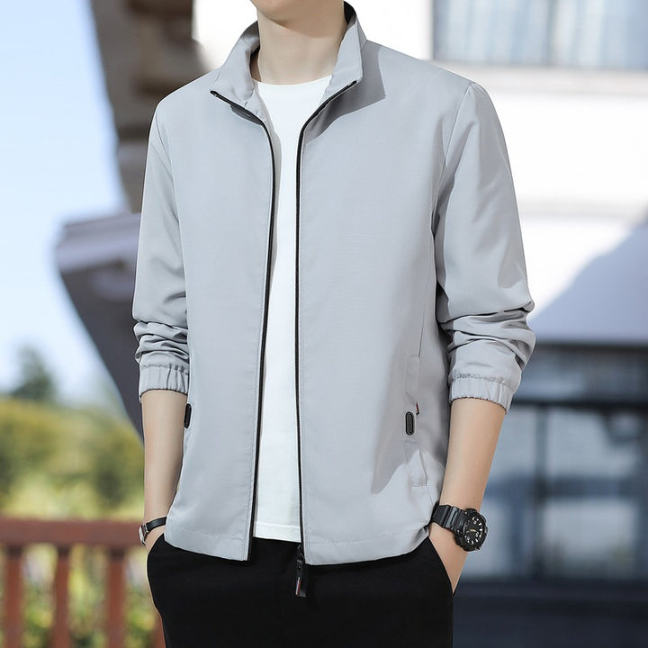 Men's Lightweight Transition Jacket with Stand-Up Collar Mune Fashion