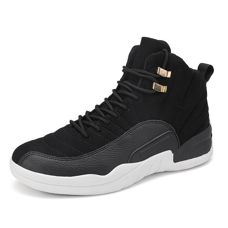 Men's High-Top Basketball Sneaker with Padded Ankle Collar and Non-Slip Rubber Sole Mune Fashion
