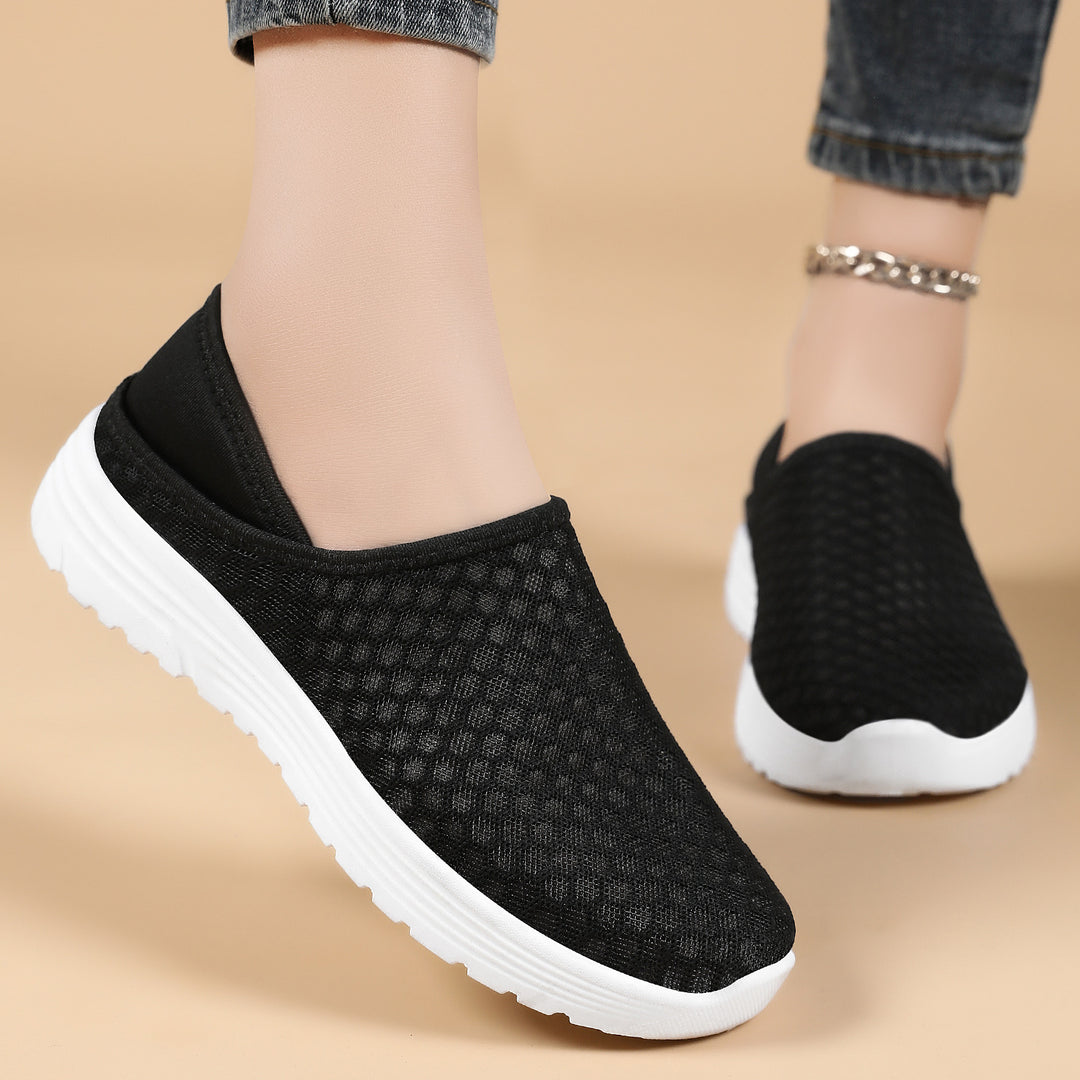 Women nan breathable mesh slip-on clog sneakers with memory footbed and cushioning EVA sole Mune Fashion