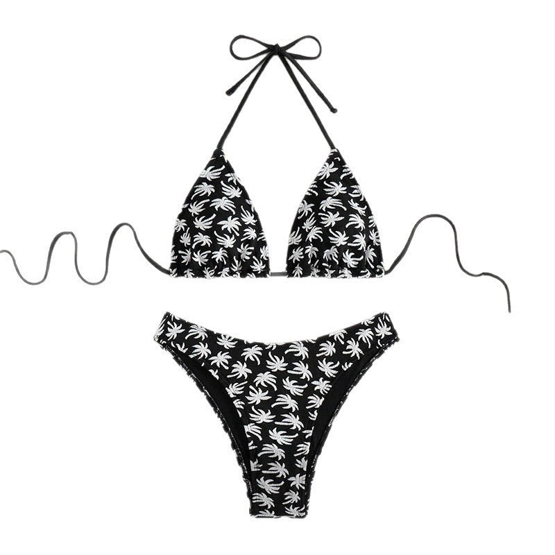 Women's triangle bikini with floral design and adjustable straps Mune Fashion