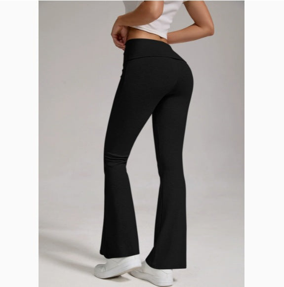 Women's high-waisted stretch flare yoga pants with shaping waistband Mune Fashion