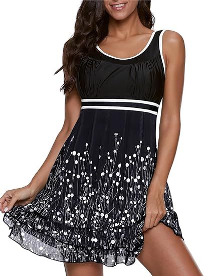 Women's swimming dress with floral pattern Mune Fashion