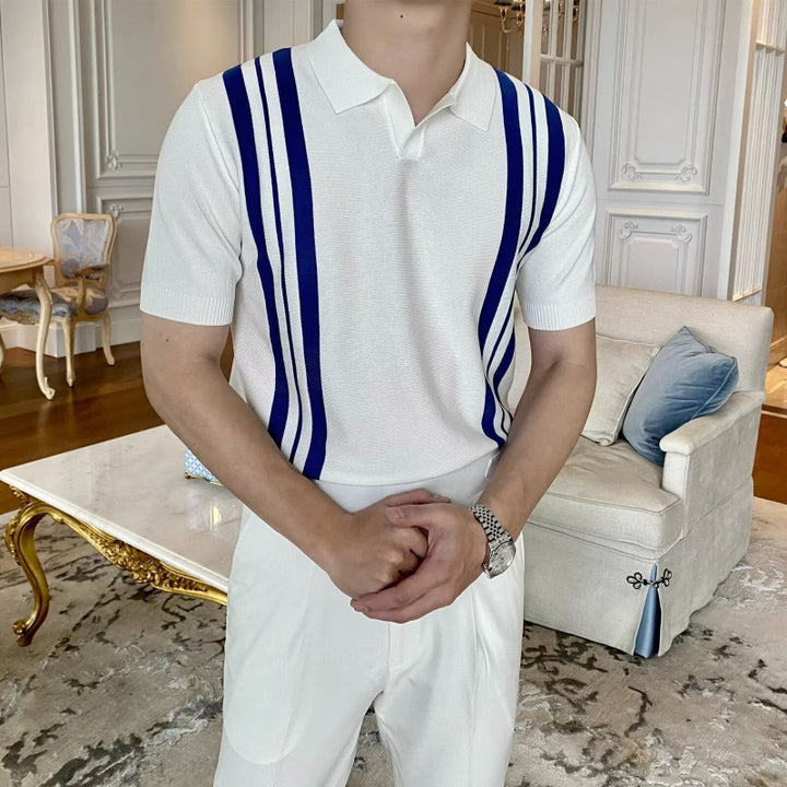 Men's Stylish Polo Shirt with Stripes Mune Fashion
