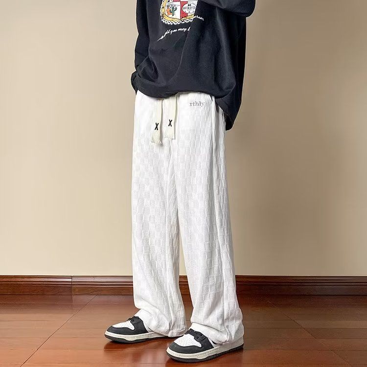 Men's Comfortable Casual Pants with Check Pattern Mune Fashion