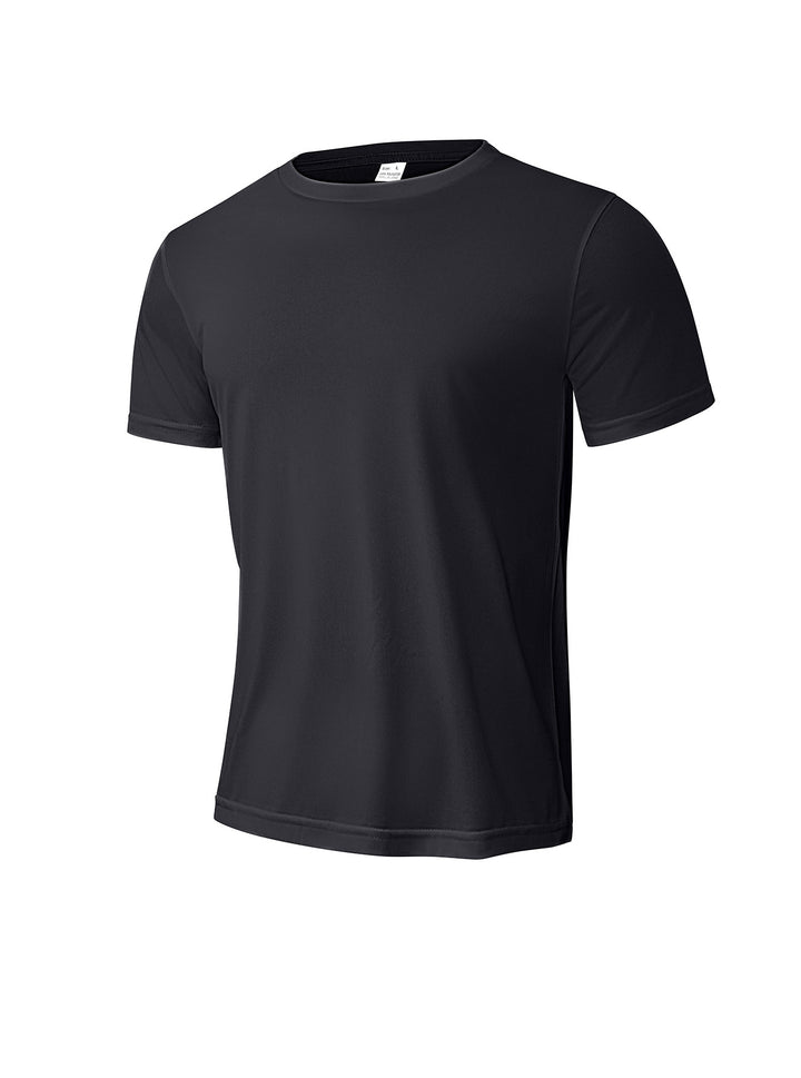 Men's melange functional T-shirt with round neck, lightweight cotton blend and breathable structure Mune Fashion