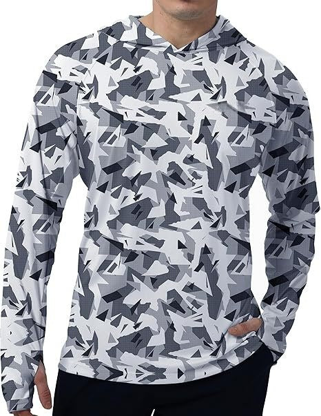 Men's sporty hoodie with abstract print