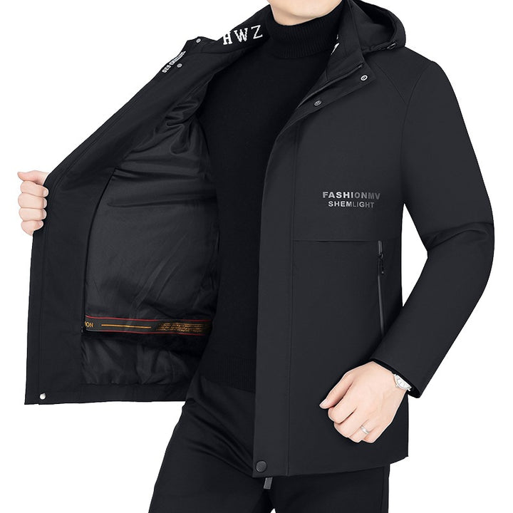 Men's Modern Urban Parka with Fixed Hood, Concealed Zippers, and Lightweight Thermal Lining Mune Fashion