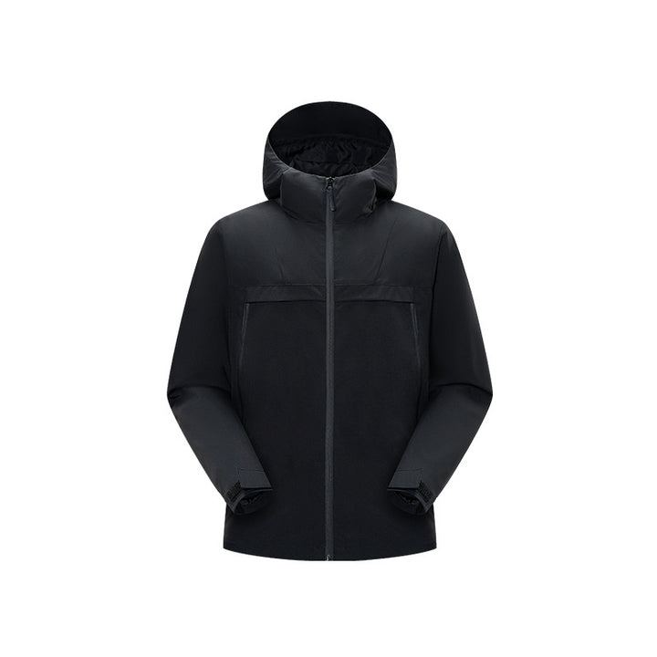 Men's Minimalistic Hybrid Rain Jacket with Stowable Hood and Breathable Membrane Mune Fashion