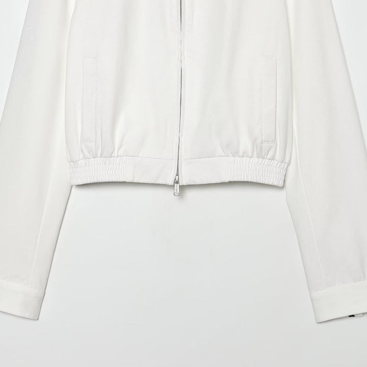 Women's cropped bomber jacket with stand-up collar and dotted collar lining Mune Fashion