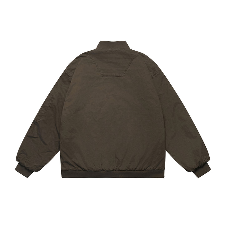 Unisex Oversize Utility Bomber Jacket with Arm Pocket, Elastic Hem and Concealed Side Pockets Mune Fashion