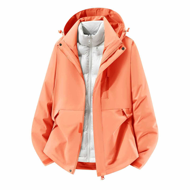 Men's Waterproof Three-Piece Winter Jacket with Removable Down Inner Jacket and Hood Mune Fashion