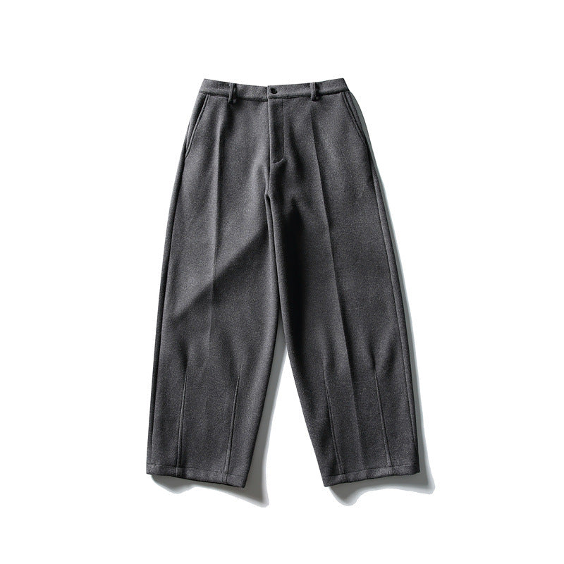 Women's Wide Cropped Trousers with Crease and High Waist Mune Fashion