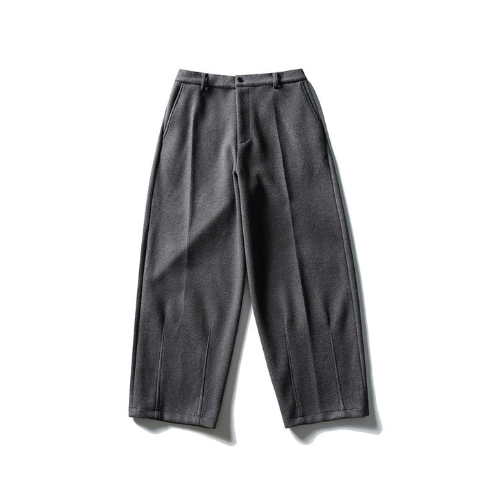 Women's Wide Cropped Trousers with Crease and High Waist Mune Fashion