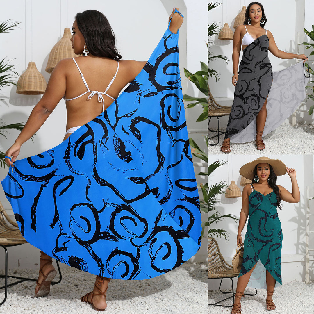 Women's elegant beach kaftan with stylish pattern Mune Fashion