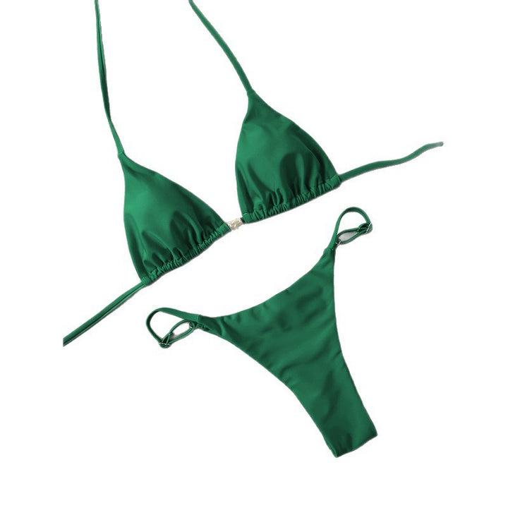 Women Triangle Bikini with adjustable straps and elegant jewelry detail Mune Fashion