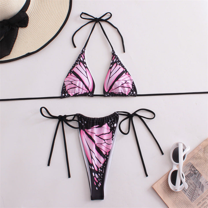 Women's Triangle Bikini with Butterfly Design and Adjustable Straps Mune Fashion