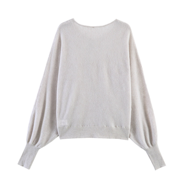 Women's Oversized Fine Knit Cardigan with Asymmetrical Button Placket and Batwing Sleeves Mune Fashion