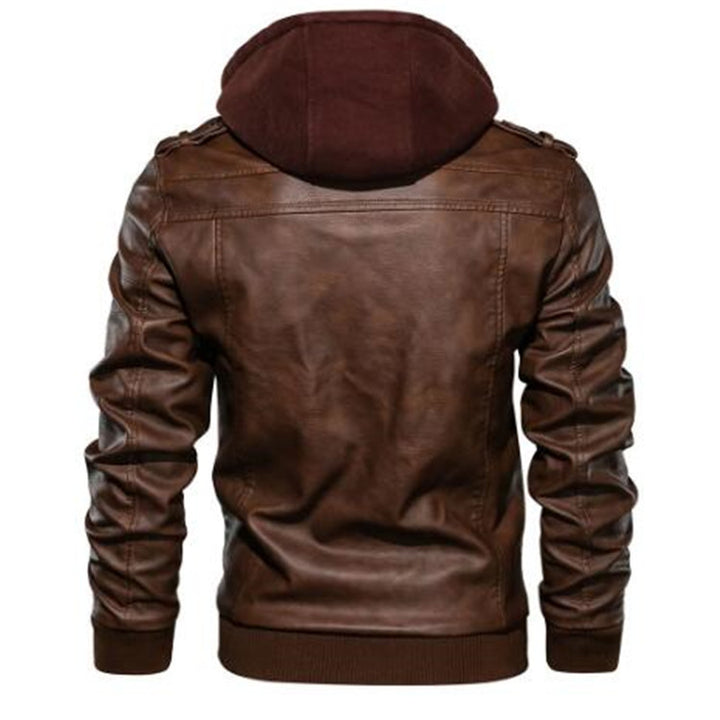 Men's Stylish Faux Leather Jacket with Removable Inner Fleece Mune Fashion