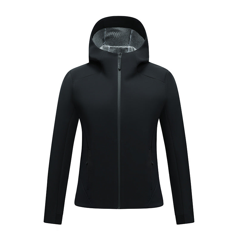 Women's Tailored Softshell Jacket with Hood and Fleece Lining Mune Fashion