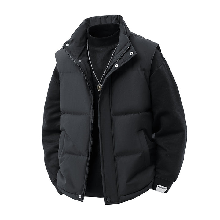Men's Sleeveless Thermal Padded Vest with Windproof Outer Shell and Hollow Fiber Filling Mune Fashion