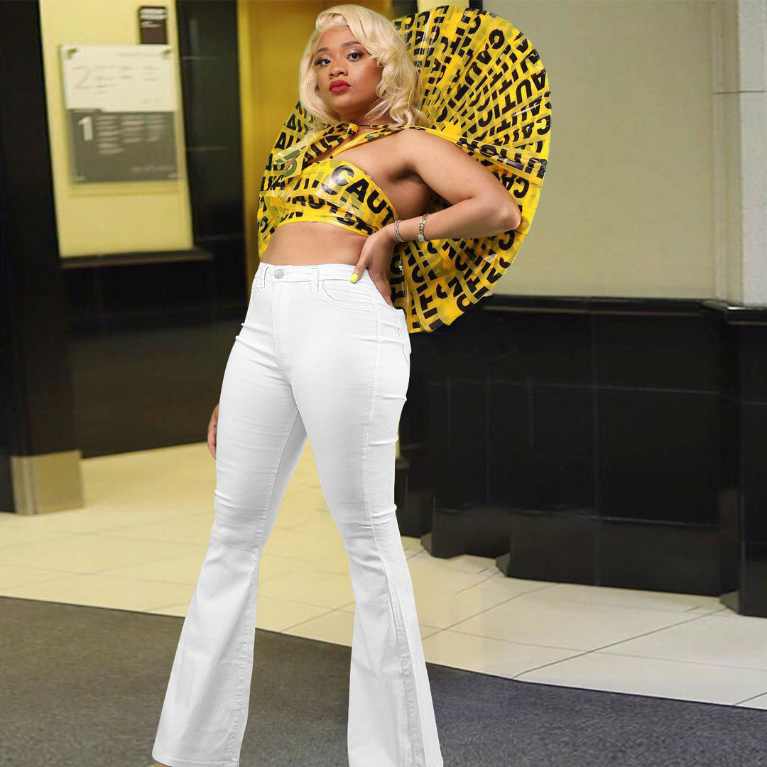 Women's High-Waist Flared Jeans with a high waist cut and slightly flared leg Mune Fashion