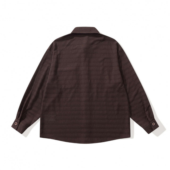 Unisex structured knit shirt jacket with boxy oversized cut and contrasting chest pocket Mune Fashion