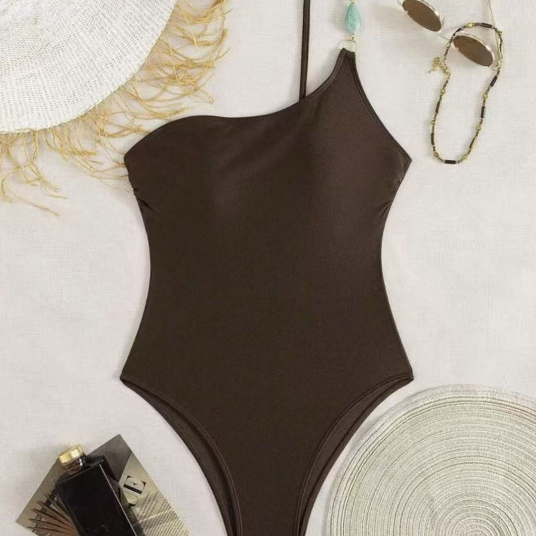 Ladies Elegant One-Piece Swimsuit with Unique Strap Design Mune Fashion