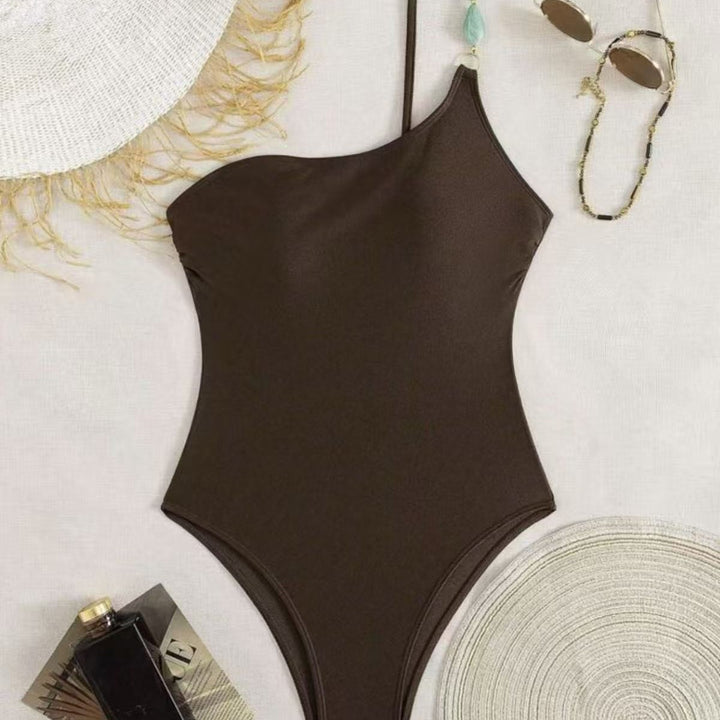 Ladies Elegant One-Piece Swimsuit with Unique Strap Design Mune Fashion