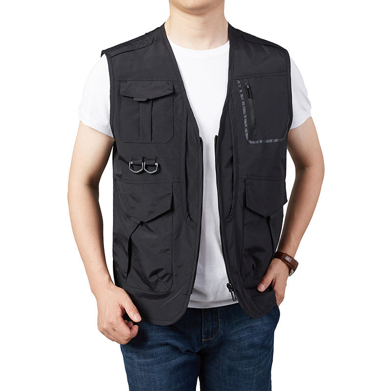 Men's Photography and Outdoor Utility Vest with Multifunctional Pockets and D-Ring Attachments Mune Fashion