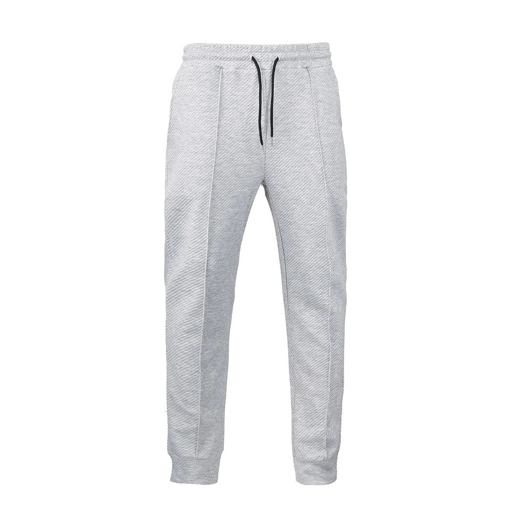 Men's diagonal structured comfort jog pants with pre-shaped inseam and ribbed ankle cuff Mune Fashion
