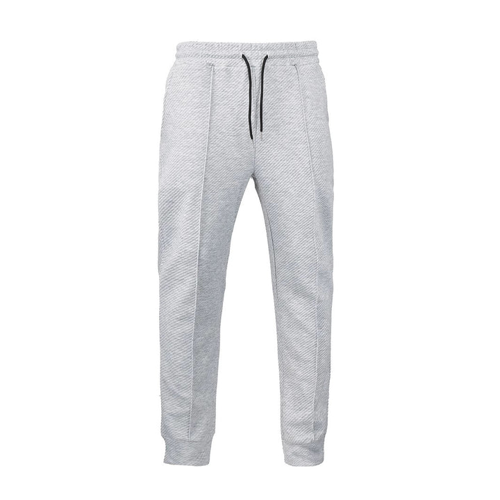 Men's diagonal structured comfort jog pants with pre-shaped inseam and ribbed ankle cuff Mune Fashion