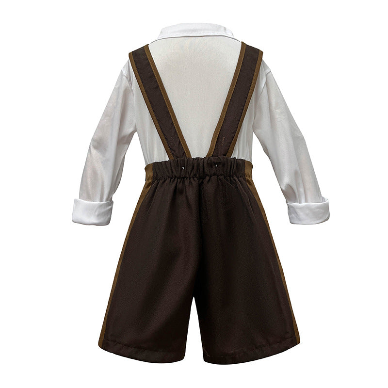 Men's traditional children's lederhosen set with adjustable suspenders and trachten hat Mune Fashion