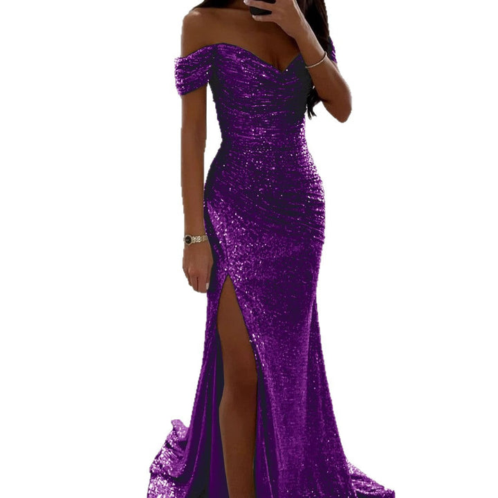 Women's Evening Dress with Shimmering Sequins Mune