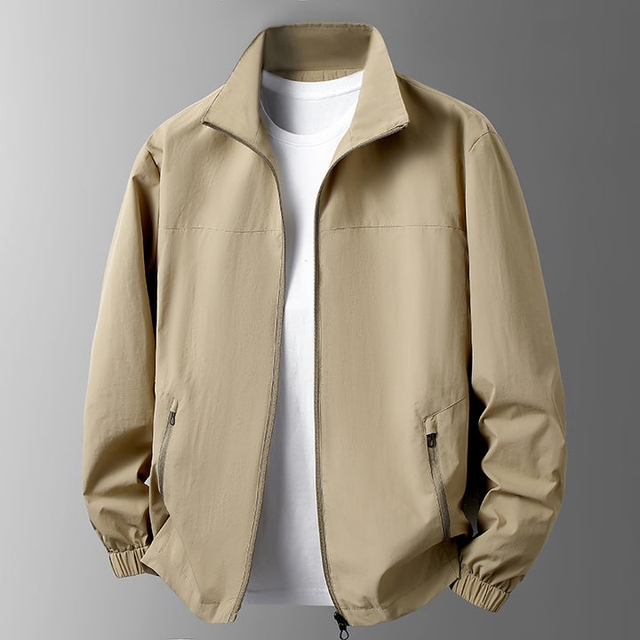 Men's Lightweight Transitional Jacket with High Collar and Practical Pockets Mune Fashion