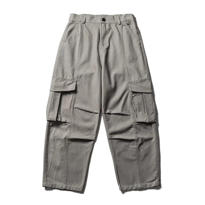 Men's Wide Utility Cargo Pants in Baggy Cut with Multiple Pockets and Reinforced Knee Areas Mune Fashion