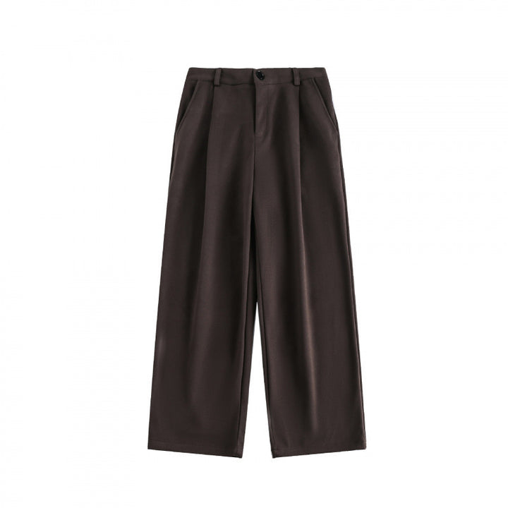 Ladies Wide High-Waist Pants with Pleats and Wide Leg Mune Fashion
