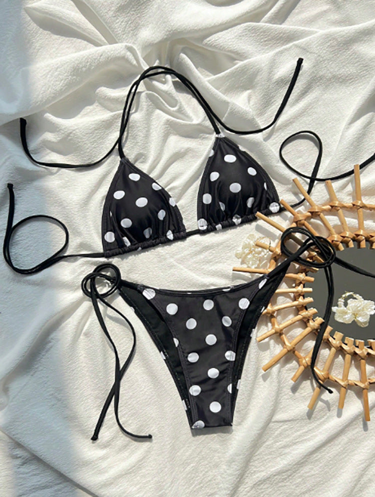 Women's triangle bikini with playful polka dot design and adjustable straps Mune Fashion