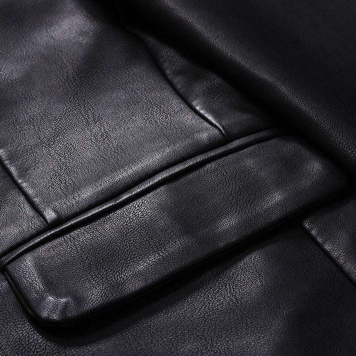 Men's Elegant Faux Leather Blazer Mune Fashion