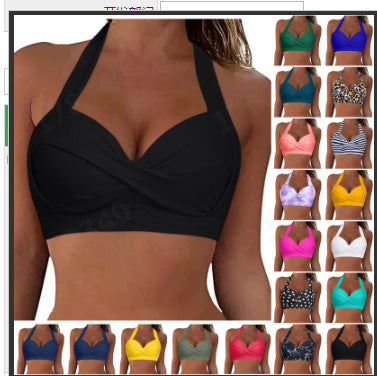 Women's Sporty Bikini Top with Deep Neckline and Halter Design Mune Fashion