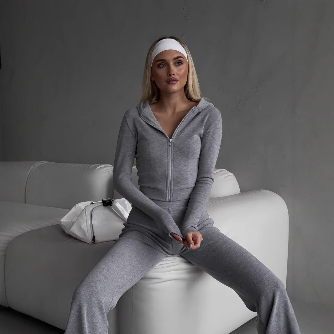 Women's figure-enhancing set consisting of tailored zip jacket and high-waist leggings Mune Fashion