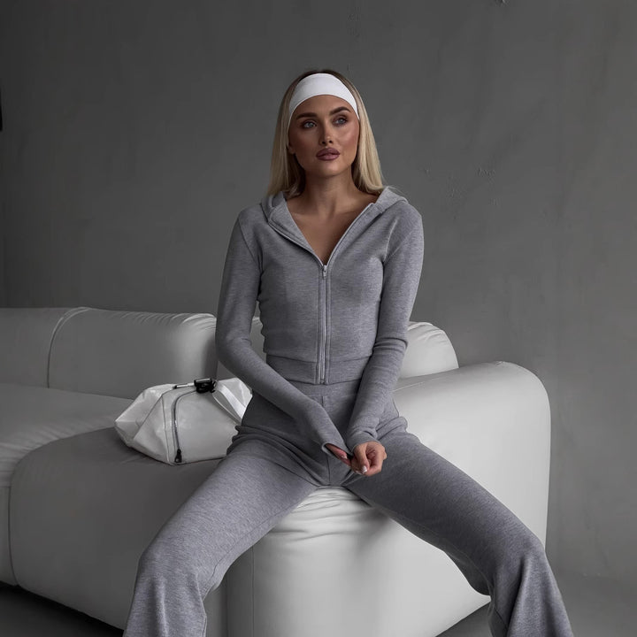 Women's figure-enhancing set consisting of tailored zip jacket and high-waist leggings Mune Fashion